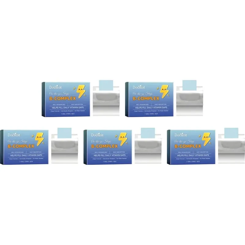 Docteat B-Complex Oral Dissolving Strips Supports Energy Metabolism and Nerve Health Helps Fill Daily Vitamin Gaps 7 Strips