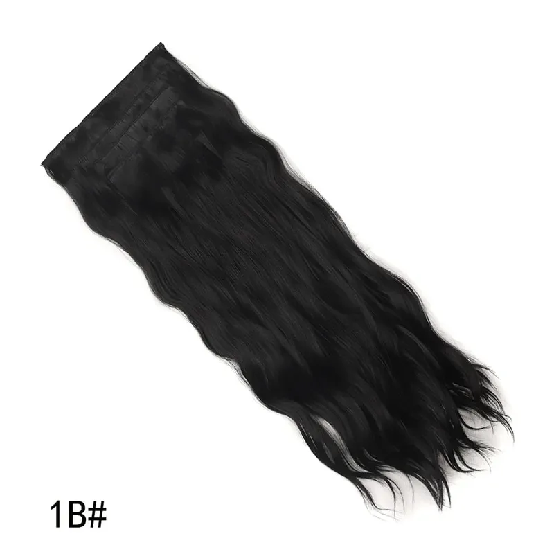 4 Pcs 22 Inch Clip in Hair Extensions Long Synthetic Wavy Curly Hairpieces Layered Soft Invisible Clip Ins Extensions for Women