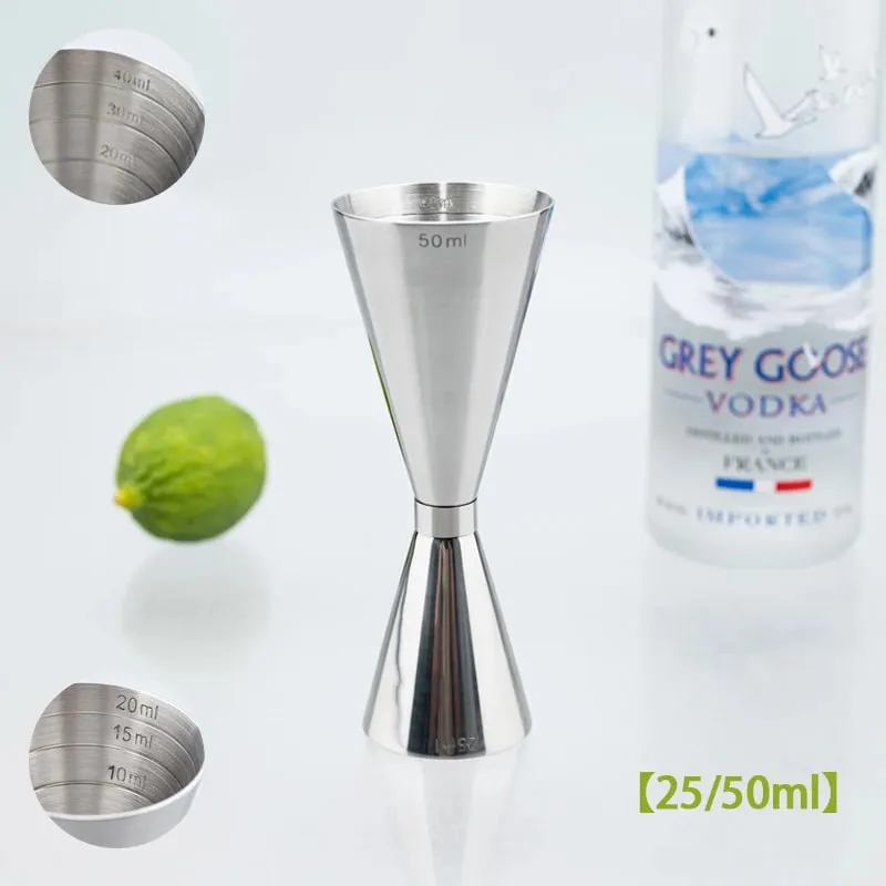30/45/60/90ml Measuring Cup 304 Stainless Steel Measure Cup Cocktail Shot Drink Spirit Jigger Mixed Beaker Liquid Measuring Cups