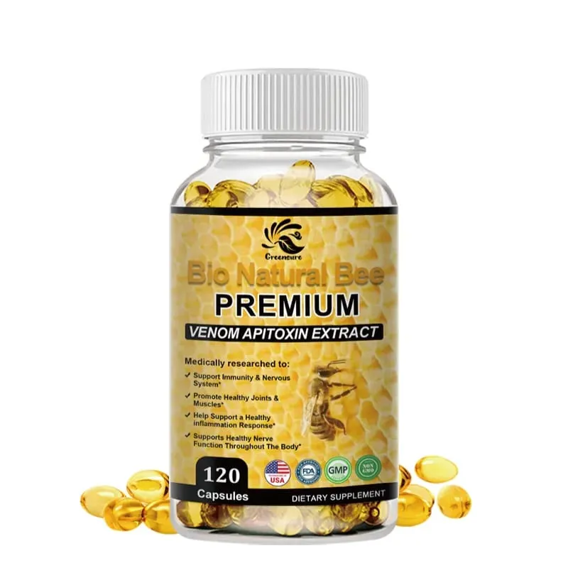 Kapsul Greensure Natural BEE Venom untuk Kekebalan dan Anti-pengoksidaan - 60/120 Kapsul - Bukan GMO