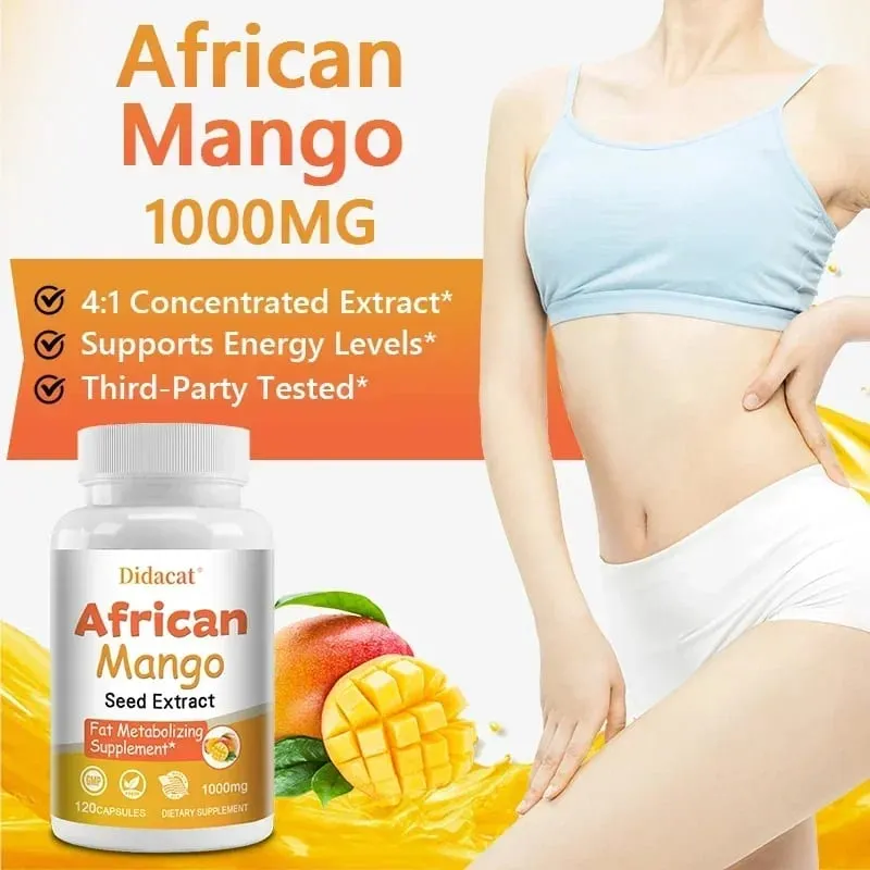 African Mango Capsules - Krachtig metabolisme Eetlustremmer Immuunsysteem Gezondheid Vetverbrandingscapsules Niet-GMO — image 2