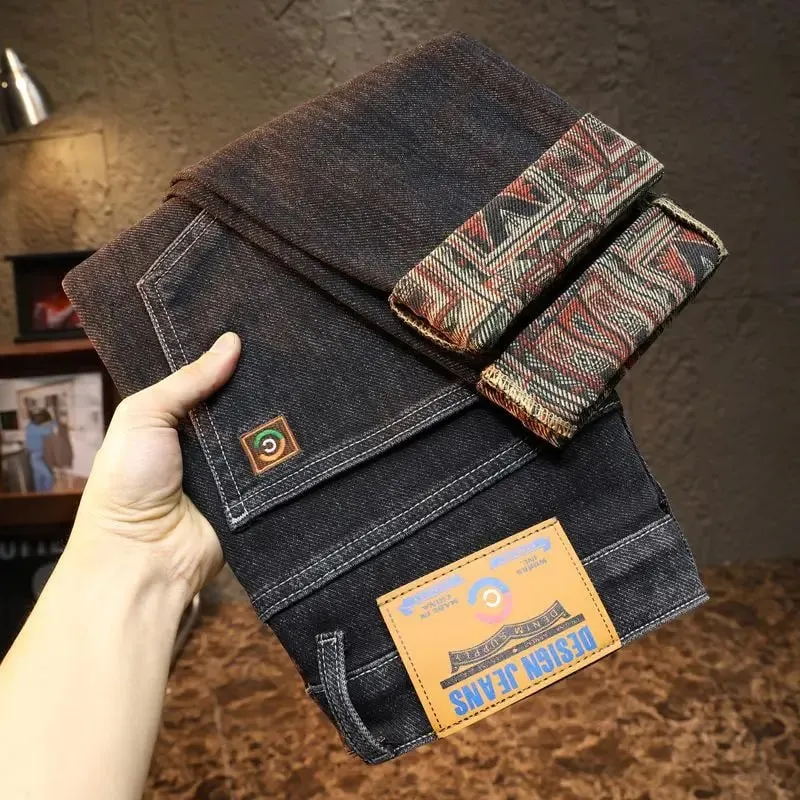 New Men's Slim Fit Jeans High-quality Pants Classic Blue Gray Black Casual and Simple — image 1