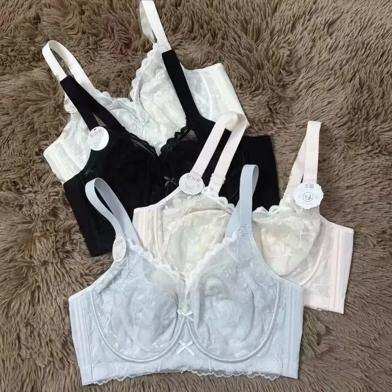 Women's Sexy Lace Support Bra Full Cup Lift Bralette Lingerie Anti-Sagging Ultra Thin Mesh - Slimming Underwear for Big Bust — image 2