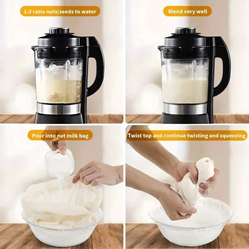 1/3Pcs Reusable Cheesecloth Bags For Straining Coffee Filter Strainers Mesh Pouch Squeezable Natural Straining Nut Milk Fi — image 3