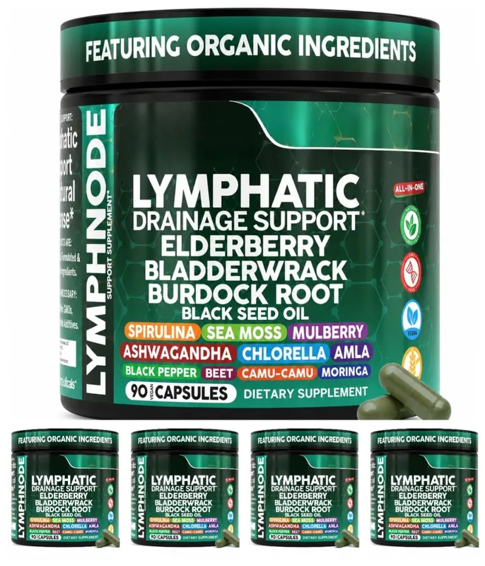 Organic Lymphatic Drainage Supplements with Elderberry Burdock Root Chlorella & Ashwagandha 90 Count Daily Wellness — image 11
