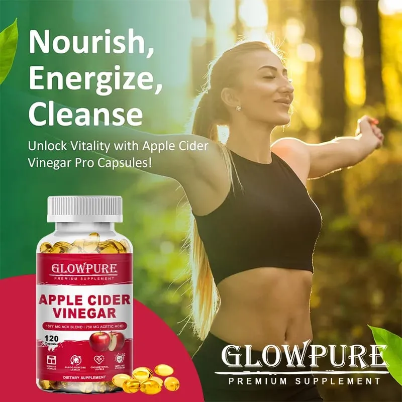 Apple Cider Vinegar Capsules for Digestion Detox & Weight Loss - Supports Fat Burn Bloating Relief & Constipation Support — image 2