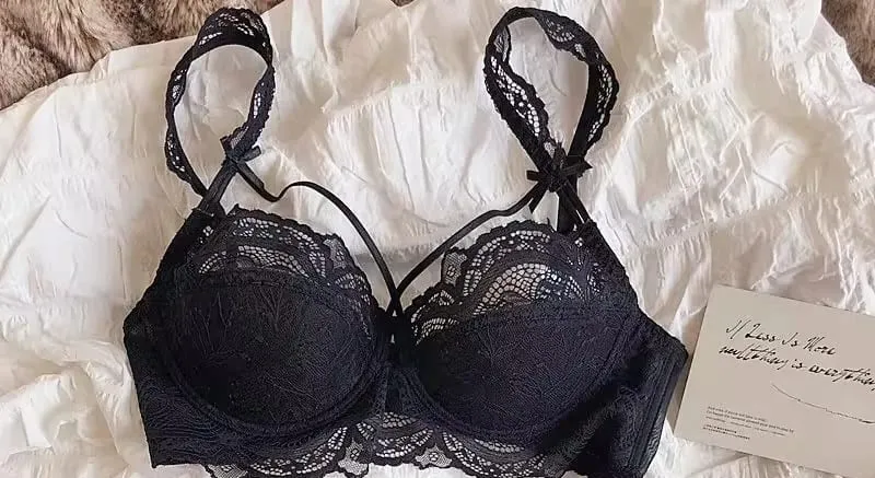French Pure Lace Bralette Petite Bralet Set Košíčky AABB s odnímatelnými ramínky a tenkými vycpávkami Push Up Měkká kostice Sexy Dámské — image 8