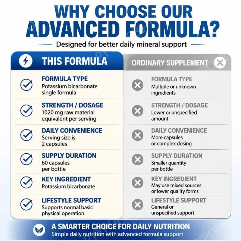 Googeer Potassium Supplement Capsules for Daily Mineral Gap Support 1020 Mg Equivalent Steady Potassium Level 60 Capsules