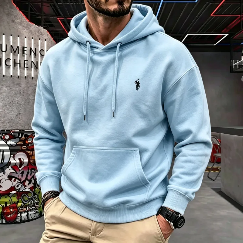 High-end herrhuv med långärmad 2026 höst-vinter lyxig fashionabla hästbroderi golftopp ledig hoodie herrkläder — image 10