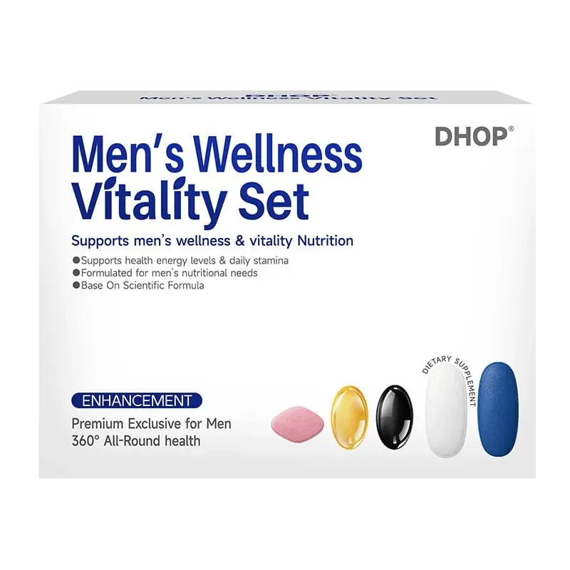 Men's Vitality Daily Supplement Pack Oyster Maca Cistanche Tablets Ashwagandha NMN DHA Capsules for Men's Energy Support