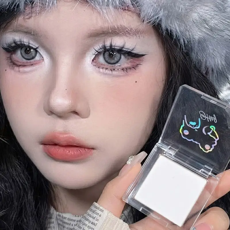 White Matte Eyeshadow Palette Cut Crease Base Highlighter Waterproof Long Lasting Brightening Eye Makeup Shell — image 2