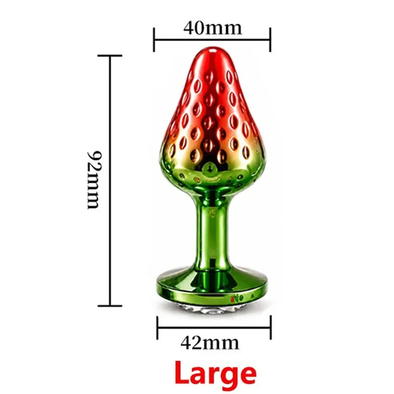 Strawberry Metal Anal Beads Butt Plug Set Small Medium Large Wearable Anal Plug Jewelry Anal Sex Toy For Man Woman — image 13