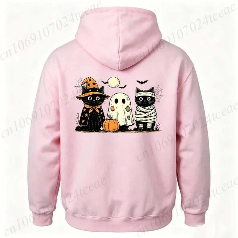 Black Cat Pumpkin Hoodies Ghots Gothic Fall Cat Sweatshirts Sweatshirts Halloween Spooky Season Tracksuits Halloween Party Gift — image 14