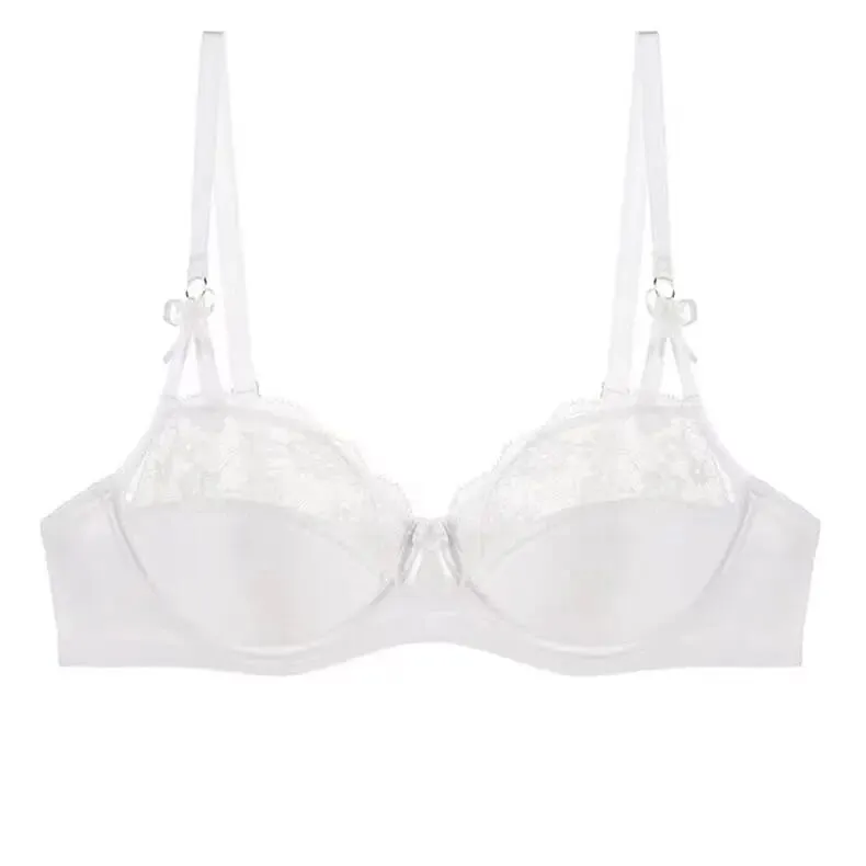 Ensemble de soutien-gorge français en dentelle pour femmes, demi-tasse fine, minimiseur pour gros buste, Push Up, Anti-affaissement, soutien latéral, confortable, ensemble de Lingerie quotidienne Sexy — image 9