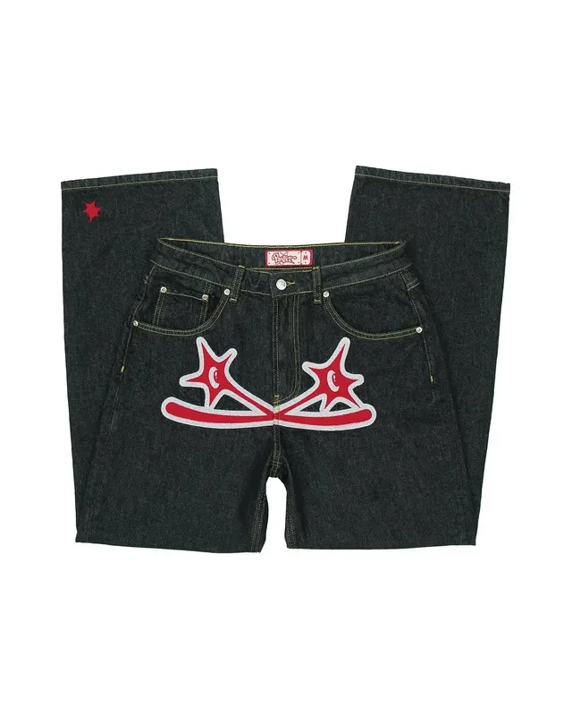 Y2k Wide Leg Jeans 2026 New Trend Hip Hop Letter Printed Black Pants Men Women Fashion Punk Loose Straight Trousers Streetwear — image 7