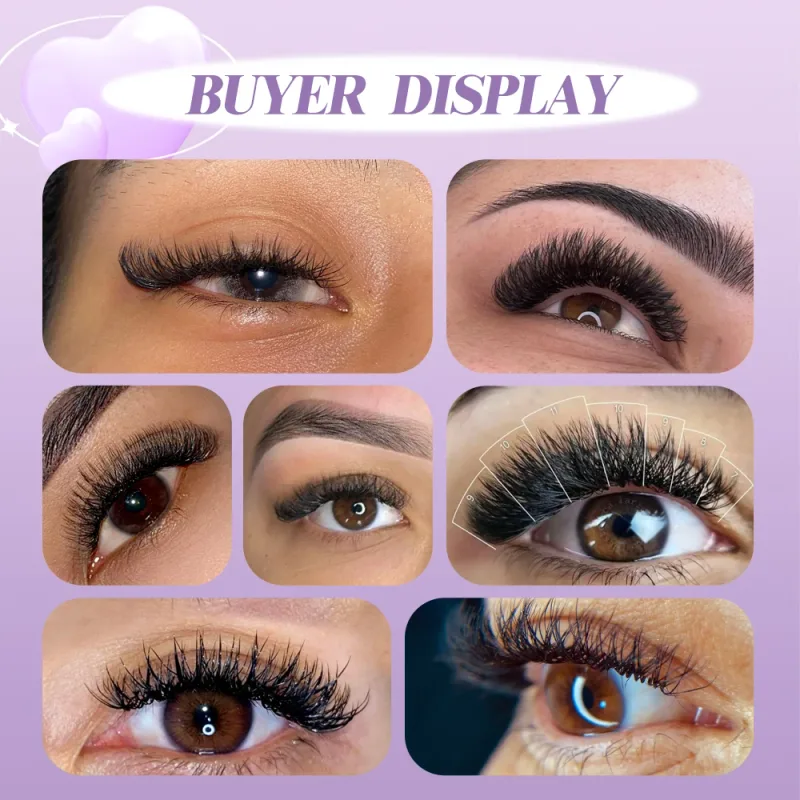ويندي جلدة YY شكل رمش ملحقات التلقائي المزهرة W شكل بلوم 3D 4D 5D 6D 8DPremade لوازم رموش سوداء Cilios 5D