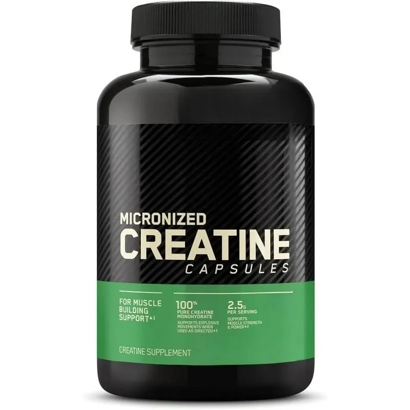 Creatine 2.5g Capsules for Adults - Supports Lean Muscle Fitness & Recovery Non-GMO Gluten-Free Vegan-Friendly 60 Capsules
