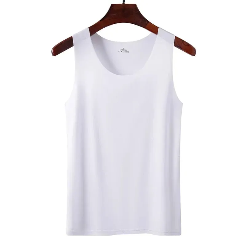 Summer Women Tank Tops Ice Silk Seamless Vest Female Thin Breathable Sleeveless Shirts Slim Camisoles Undershirts Black M-4XL