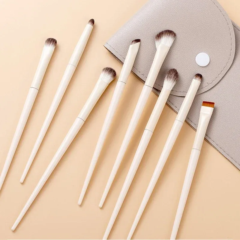 5/6/8/10pcs Natural Eye Makeup Brushes Set Detail Eyeshadow Contouring Brush Ultra Soft Blending Eyeliner Brow Brush Makeup Tool — image 6