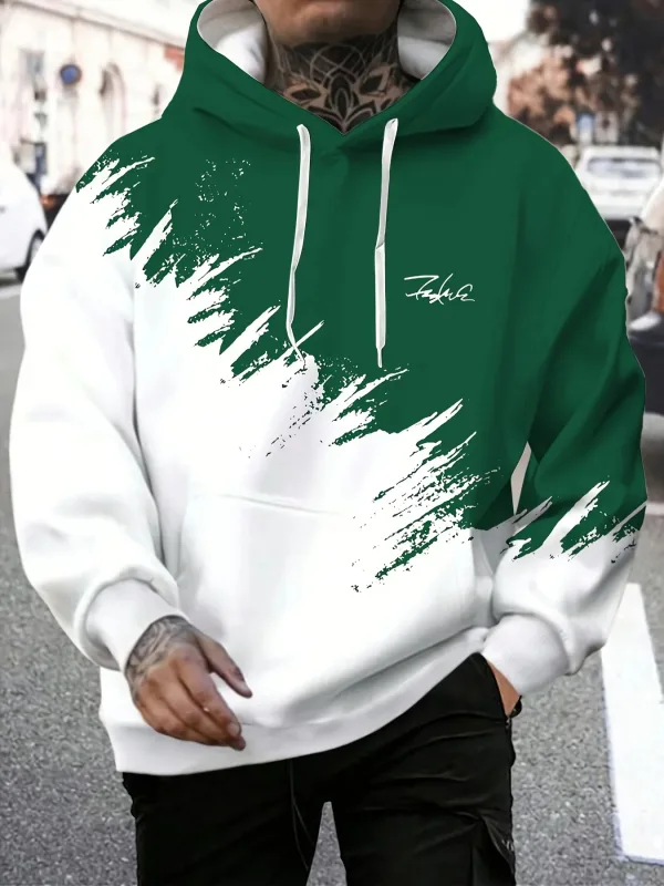 Fashion Gradient Print Men's Hoodies Funny 3D Letter Pattern Oversized Sweatshirts Autumn and Winter Casual Pullover Men Clothes — image 3