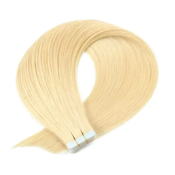 Tape In Straight Human Hair Extensions Remy Virgin Hair Adhesive Extensions Skin Weft #60 Blonde 24 26 28 30INCH Hair For Women — image 9