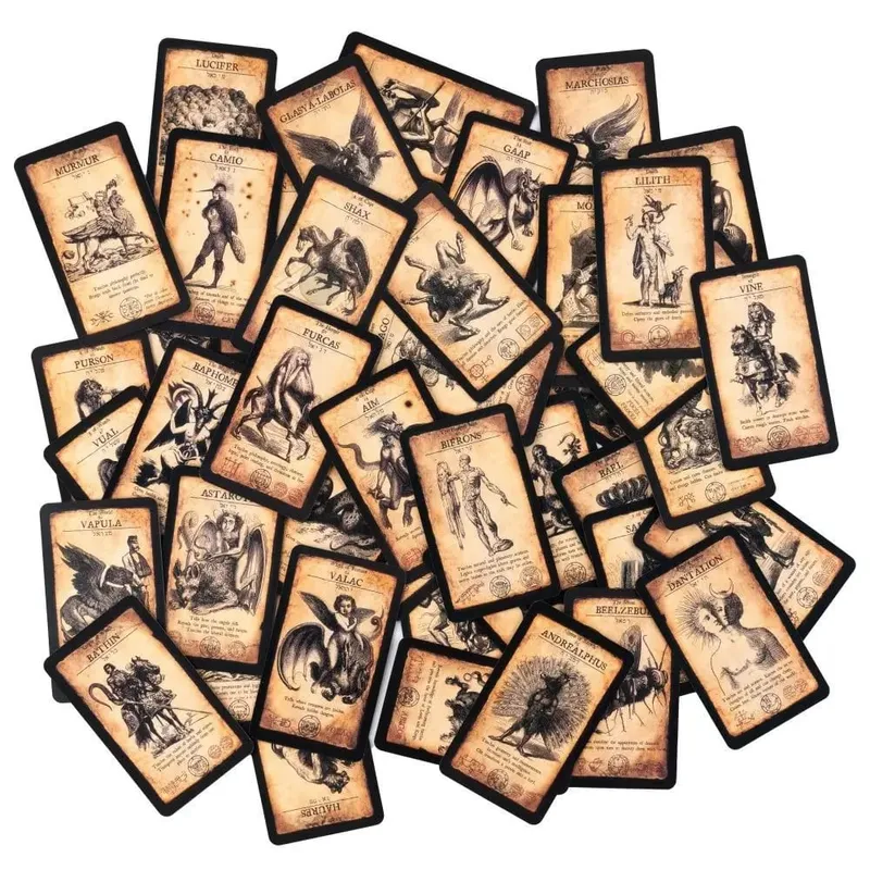 The Demon-Possessed Tarot Cards - Goetia Occult Divination Deck - 10.3*6cm 78 Vintage Gothic Demonology Tarot — image 3