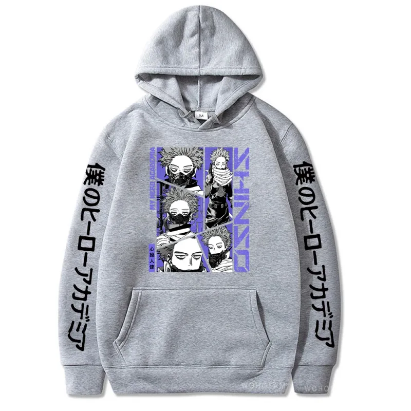 Anime My Hero Academia Hoodies Shinso Hitoshi Print Pullover Sweatshirts Harajuku Cartoon Style Crewneck Women Men Street Hoody — image 13