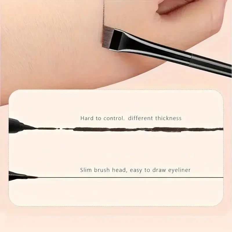 3/6/9/12Pcs Angled Eyeliner Brush Micro-Fine Tip for Brows & Cut Crease Vegan Professional Makeup Brushes — image 4