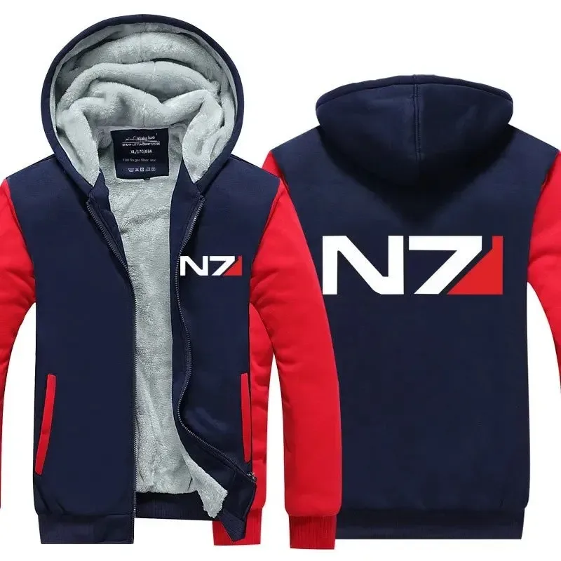 Effect N7 Hoodies Jacket Zipper Thickened Fleece Men's Winter Casual Fashion Men Women Anime Game Unisex N7 hoodie sweatshirt — image 13