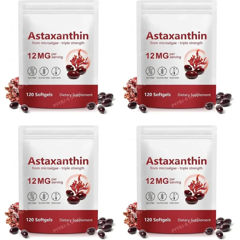 Astaxanthin Softgels Triple Strength From Microalgae Supports Healthy Aging Promotes Collagen Supports Skin Barrier 120 Softgels — image 10