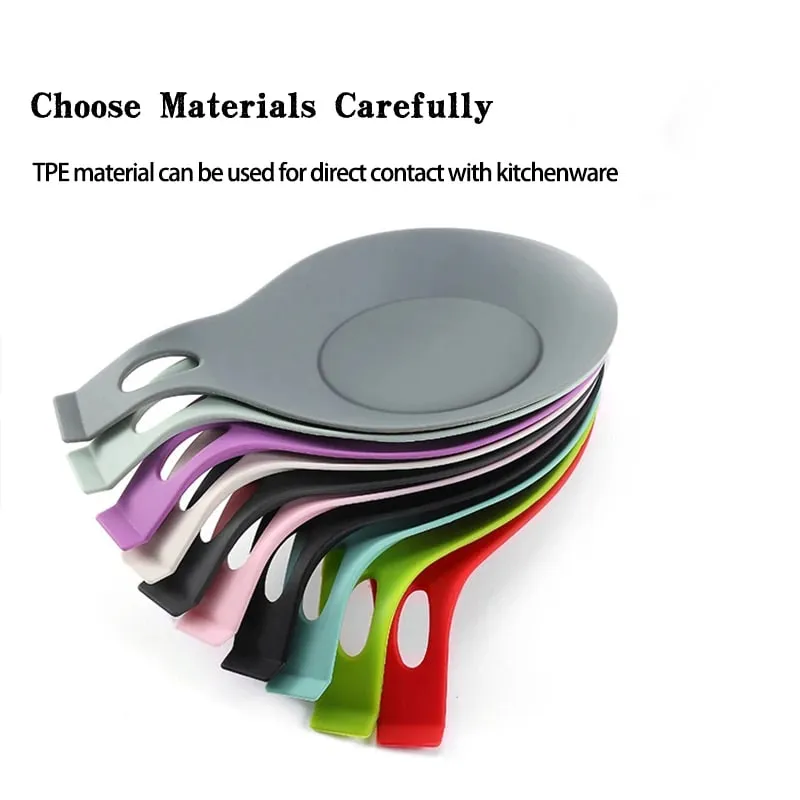Silicone Spoon Rest Spatula Holder Heat Resistant Utensil Placemat Tray Kitchen Tools