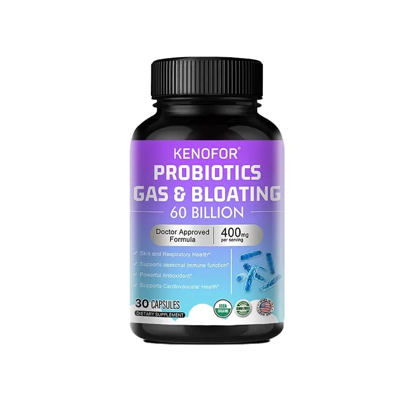 60 Billion CFU Multi-Strain Probiotic Capsules - Prebiotics + Digestive Enzymes Gut Health & Immune Support 30/60/120 Counts — image 8