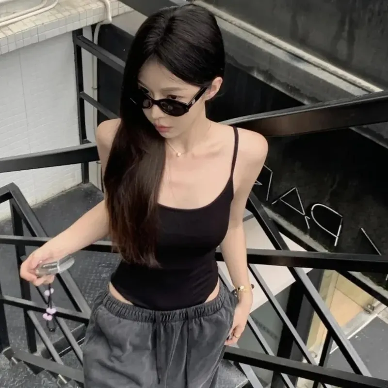 New Hollow Out Open-Back Tank Top with Sleek Padded Breathable Sleeveless Top Women Bodysuit — image 3