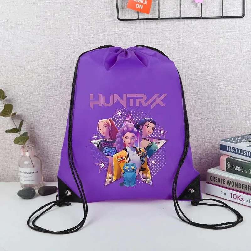 Anime Figure Drawstring Bag Portable Backpack Large Capacity Gym Sports Clothes Organizer Storage Pouch Bundle Pocket Women Gift — image 1