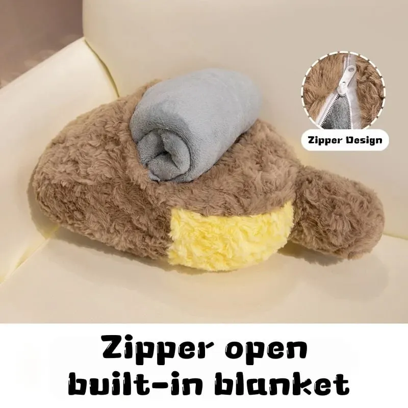 Kawaii Animal Plush Pillow Blanket 2 In 1 Soft Fluffy Animal Stuffed Doll Cushion Nap Pillow Blanket Home Sofa Bed Decor Gift — image 6