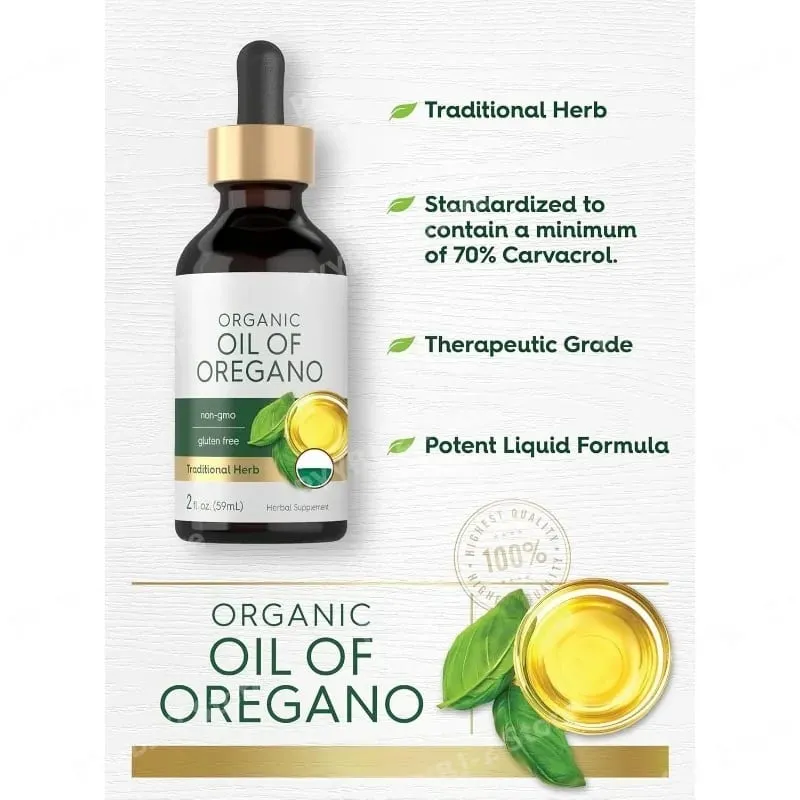Økologisk olie af oregano flydende dråber Vegansk urtetilskud Sundhed Ikke-GMO Glutenfri daglig ernæringsstøtte 60 ml pr. flaske — image 3
