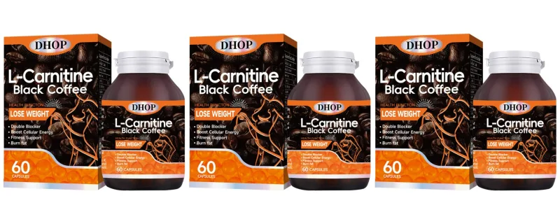 L-Carnitine Black Coffee Capsules - Weight Management & Fat Metabolism Support Cellular Energy Booster Fitness 60 Capsules — image 9