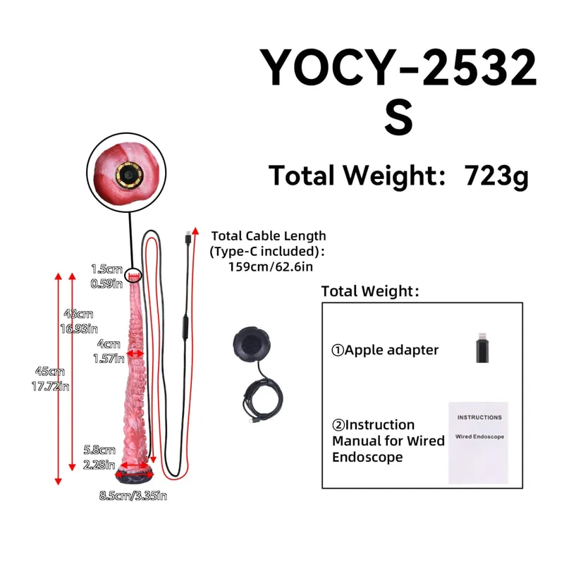 Silicone Long Anal Plug with Smart Endoscope Function G Spot Deep Stimulate Sex Toys Camera LED Light Body Exploration — image 13