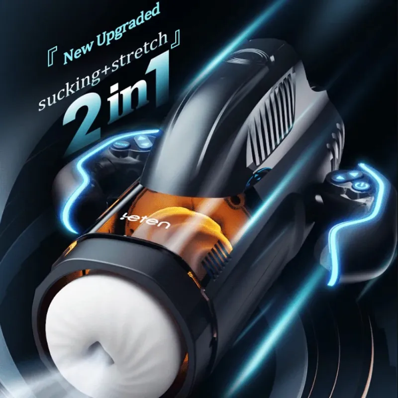 Automatic Sucking Heating Telescopic Masturbator With Game Powerful Vacuum Sucking Blowjob Piston Adult Sex Toy for Men