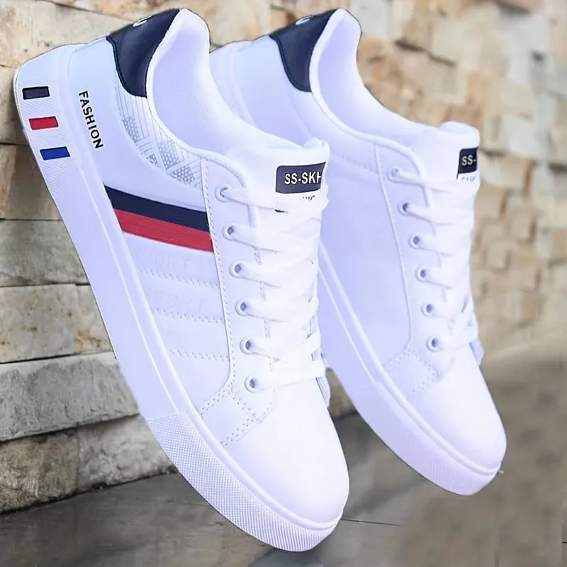 Men's Low-Top Skateboarding Sneakers - Breathable Synthetic Upper Durable Pvc Sole Round Toe Design Suitable for Casual and Formal Wear Skateboard Shoes Casual Shoes Stylish Lace-Up Design Equipped with Comfortable Fabric Insoles. — image 2