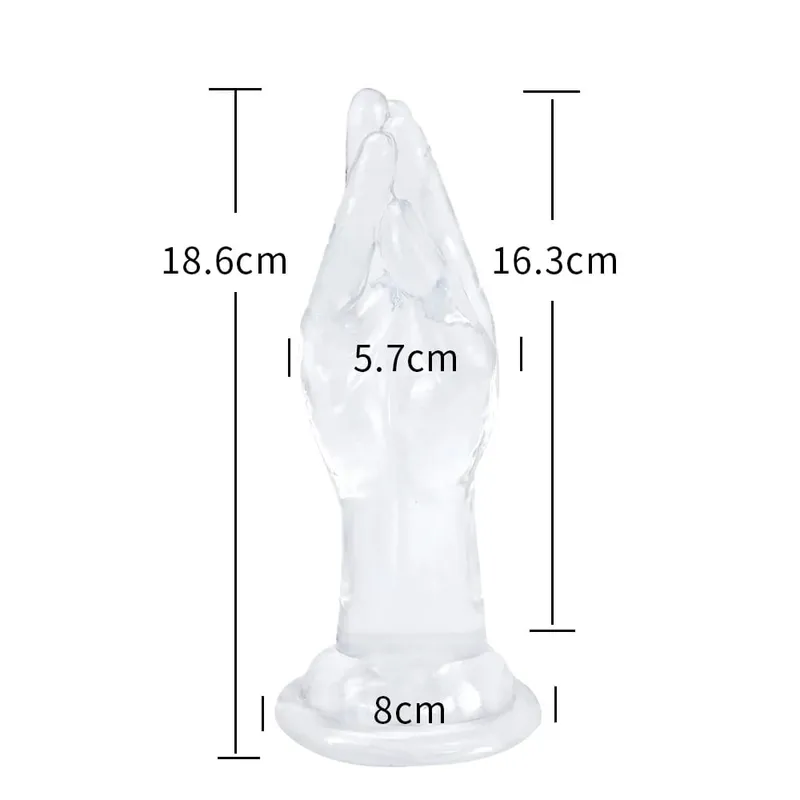 4 Sizes Huge Hands Finger Anal Plug Clear Arm Anus Prostate Massage Big Butt Plug G Spot Masturbation Gay Sex Toys For Women Men — image 8