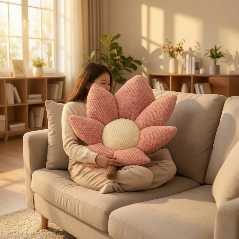 Maple Leaf Cushion Plush Stuffed Seat Cushion Decorative Pillow for Chair Sofa Floor Cushion Cozy Home Autumn Accent