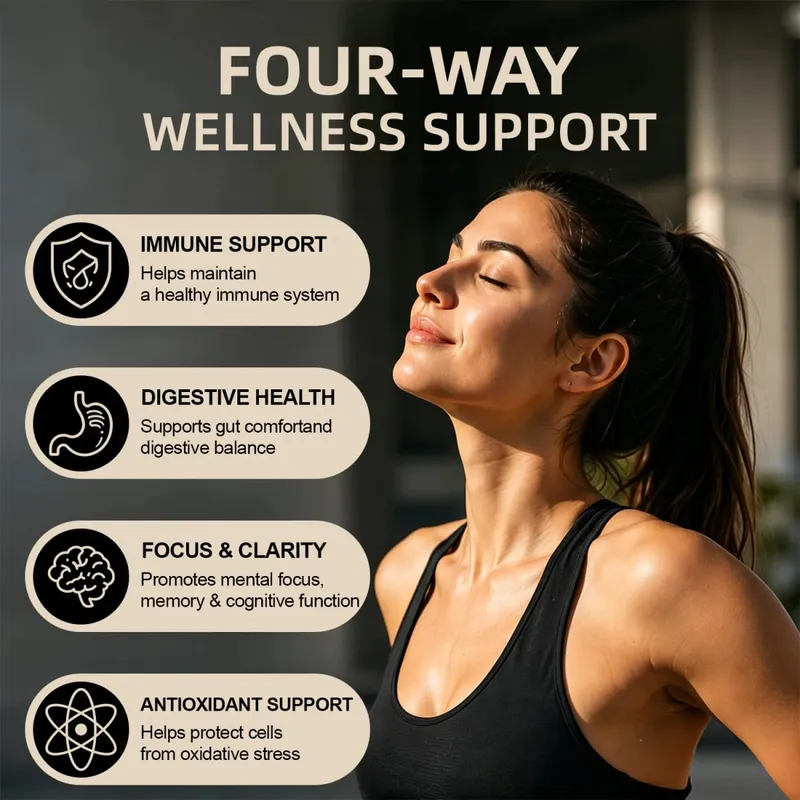 250mg Mushroom Super Blend Complex - Brain Nervous System Health and Memory Supplements Immunity Sleep Energy Mood Support — image 4