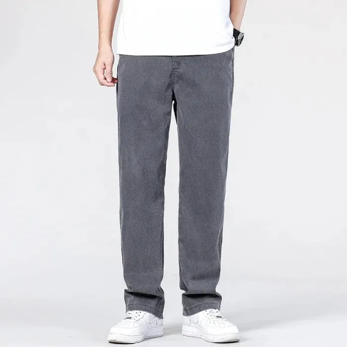 Seluar Jeans Baggy Baggy Musim Panas Klasik Lelaki Fabrik Lyocell Nipis Kualiti Tinggi Seluar Kasual Lurus Seluar Denim Lembut Kopi Biru Kelabu