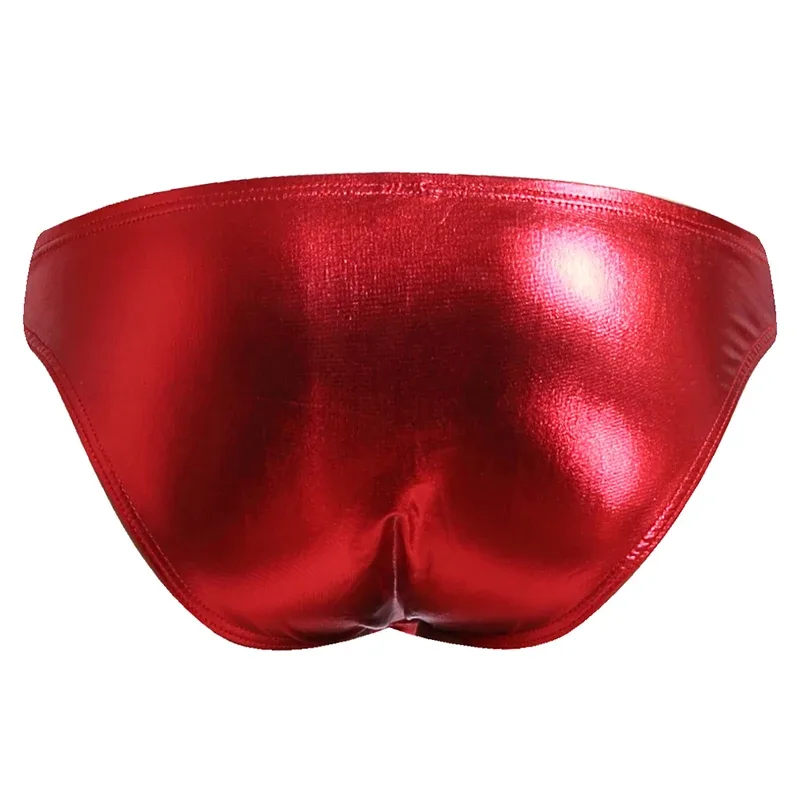 Men's Fashion Low Waist Imitation Leather Briefs with U Convex Pouch Sexy Underwear Lingerie 3PCS/2PCS/1PC Set — image 15