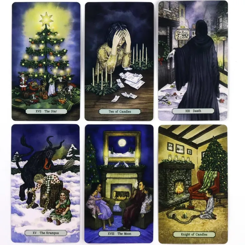 Yuletide Tarot Cards 78 PCS Christmas Holiday Winter Solstice Tarot Deck Divination Fortune Telling Oracle Board Game Gift — image 4