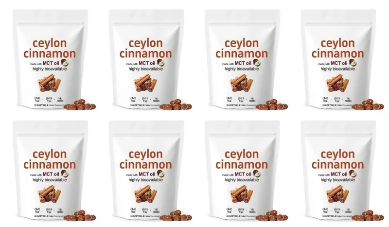 Ceylon Cinnamon 600mg 12-1 Extract Softgels 7200mg Equivalent MCT Oil Highly Bioavailable Daily Dietary Supplement 30 Softgels — image 9