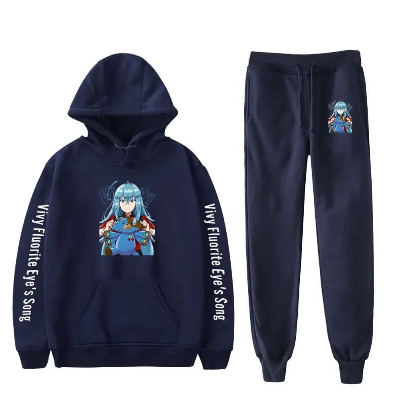Harajuku Comfortable Vivy Fluorite Eye's Song Print Sweatshirt Sweatpants Hoodies+ Trousers Suit Boys/Girls 2 Piece Set Clothes — image 26