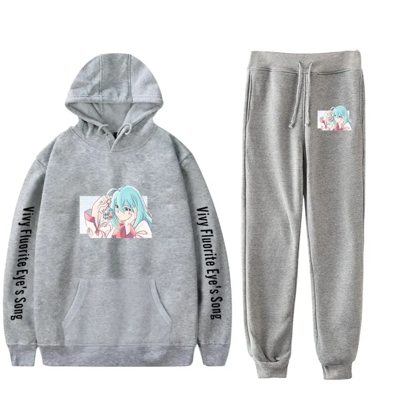 Harajuku Comfortable Vivy Fluorite Eye's Song Print Sweatshirt Sweatpants Hoodies+ Trousers Suit Boys/Girls 2 Piece Set Clothes — image 15