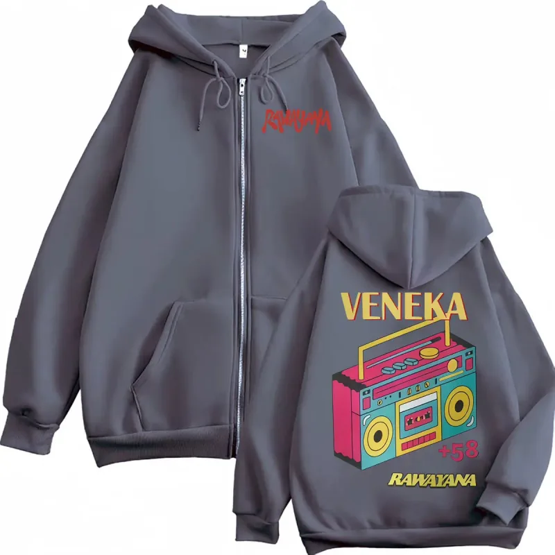Band Rawayana Veneka Album Zip Up Hoodies Men Women Hip Hop Pop Music Jacket Sweatshirt Fleece Long Sleeve Zipper Pullovers Coat — image 4
